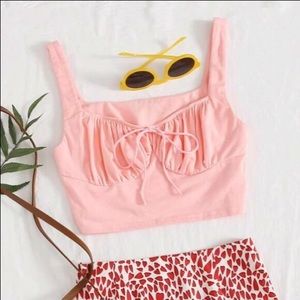 Pink Milkmaid Top